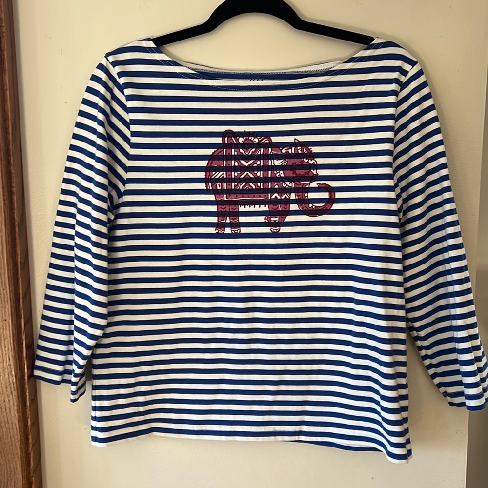 J. Crew SZ Blockprints striped boatneck t-shirt Size Medium